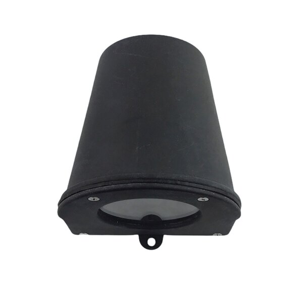 Lampe murale dextérieur noir antique H : 10 cm Downlight laiton