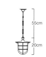 Suspension extérieure laiton verre strié H...