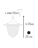 Lampe à suspendre dextérieur laiton verre D...