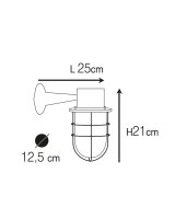 Applique murale extérieure verre laiton E27 IP44 H...