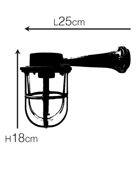 Applique extérieure laiton véritable verre E27 IP64 H : 18 cm