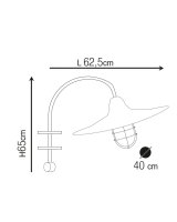 Grande applique extérieure laiton verre E27 IP54 H...