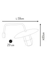 Lampe dextérieur saillante mur IP44 laiton verre...