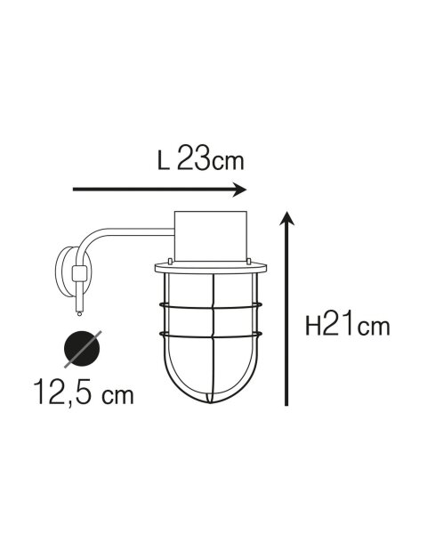 Applique extérieure laiton massif verre E27 IP44 Maritim