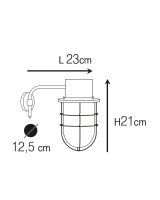 Applique extérieure laiton massif verre E27 IP44...