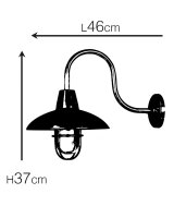 Lampe dextérieur murale laiton verre E27 IP64 37...