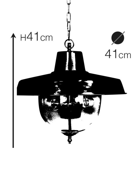 Lampe dextérieur laiton véritable verre E27 IP43 Ø 41 cm rond