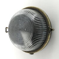 Applique ext&eacute;rieure verre laiton E27 IP64 ronde D...