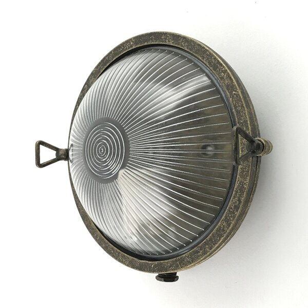 Lampe dextérieur murale laiton verre rond Ø 17,5 cm IP64 E27
