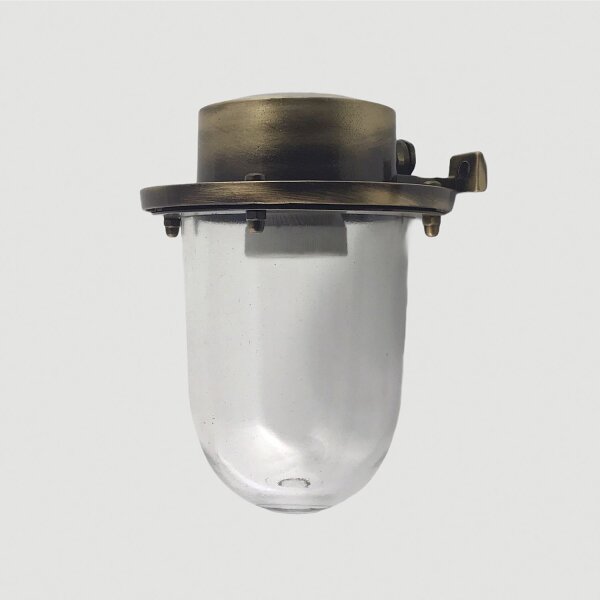 Lampe dextérieur murale laiton véritable verre hauteur 18 cm IP64 E27