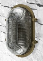 Lampe dextérieur mur verre laiton E27 IP64 L : 26 cm