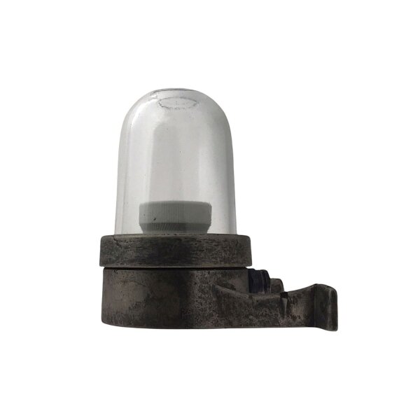 Applique extérieure laiton verre hauteur 15 cm IP64 étain E27