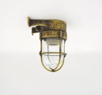 Lampe dext&eacute;rieur mur verre laiton E27 IP64 H :...
