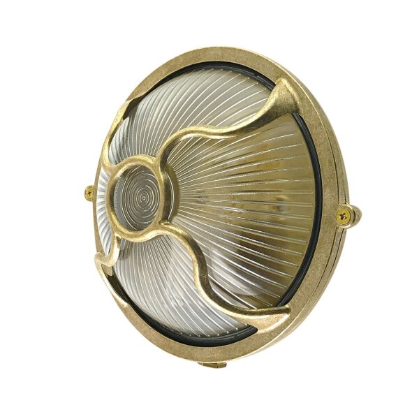 Lampe dextérieur murale laiton verre D : 17,5 cm IP64 E27 ronde