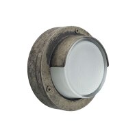Lampe dext&eacute;rieur murale laiton massif verre rond D...
