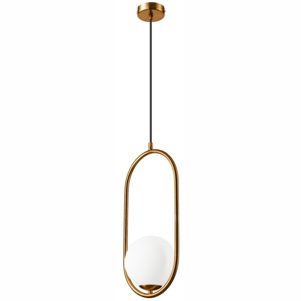 Lampe à suspendre Boule de verre Métal en laiton blanc G9 jusquà 5 W