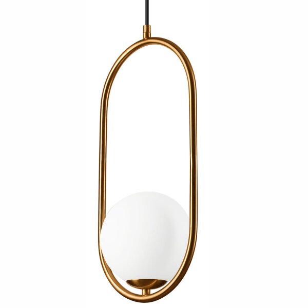 Lampe à suspendre Boule de verre Métal en laiton blanc G9 jusquà 5 W