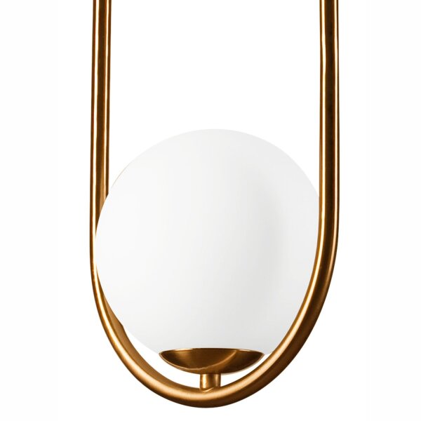 Lampe à suspendre Boule de verre Métal en laiton blanc G9 jusquà 5 W