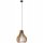 Confortable lampe à suspendre bois acier Ø29 cm noir naturel