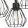 Lampe de plafonnier métal E27 L:38 cm noir 3-flamme filaire