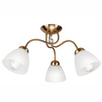 Lampe de plafonnier Blendarme m&eacute;tal verre 3-flamme...