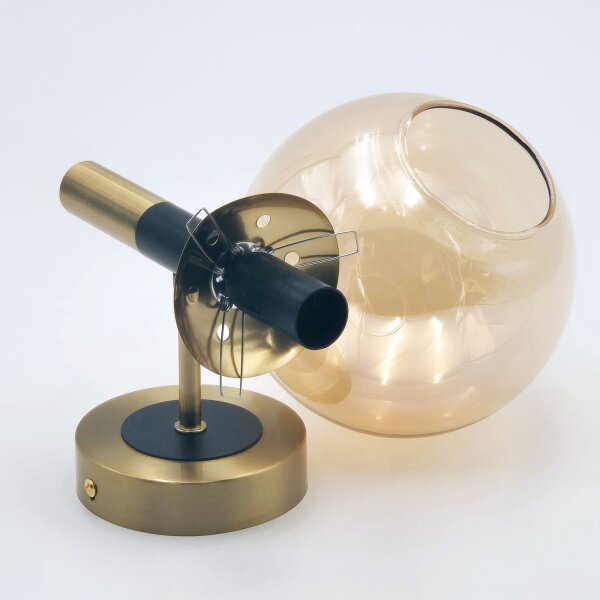 Applique sphérique G9 métal verre anti-éblouissement P:19 cm en or