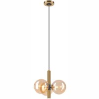 Lampe &agrave; suspendre boules de verre en or G9 L:35 cm...