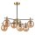 Lampe de plafonnier verre métal or noir 6-flmg Moderne