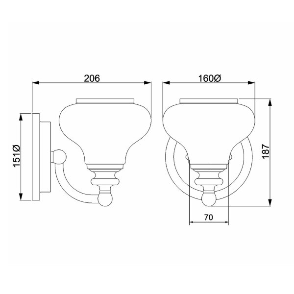 Lampe de salle de bain métal verre H : 19,1 cm IP44 avec G9 LED