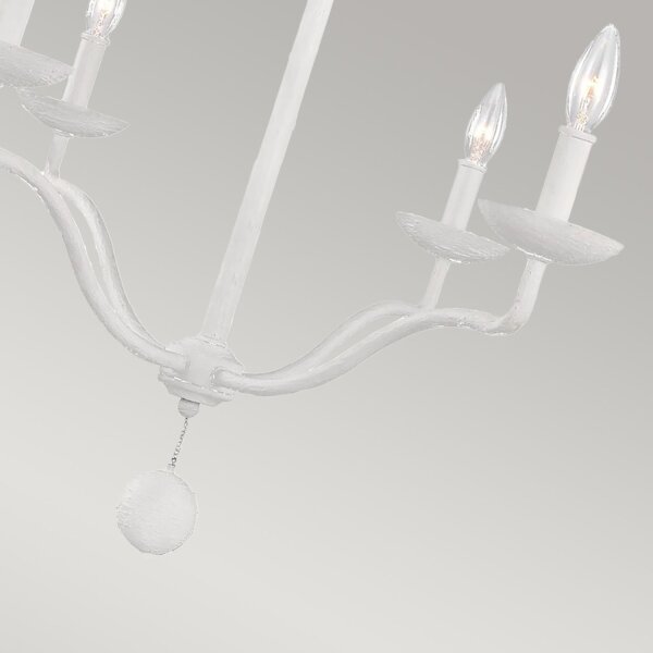 Lustre blanc en métal de 61 cm de large pour 4x E14 style campagnard