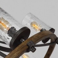 Lustre Rustique Verre Métal E27 D : 77,2 cm rond