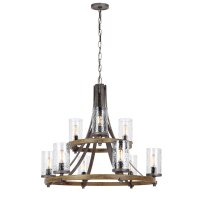 Lustre métal verre E27 Ø 82,9 cm grand...