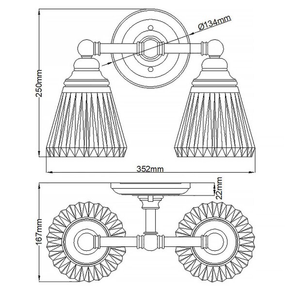 Lampe de salle de bain murale LED G9 IP44 L : 35,2 cm Métal Verre