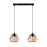 Lampe à suspendre décorative en bois E27...