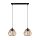 Lampe à suspendre décorative en bois E27 à 2 flammes, 50 cm de long