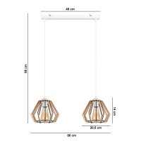 Lampe à suspendre Scandinave Bois Métal...