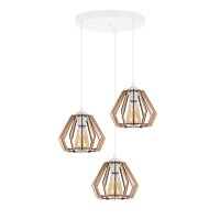 Lampe à suspendre ronde E27 bois métal...