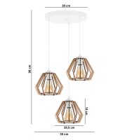 Lampe à suspendre ronde E27 bois métal...