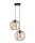 Suspension Bois Métal Noir Boule E27 2 feux