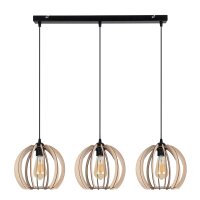 Longue lampe à suspendre bois métal E27...