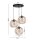 Suspension noire bois métal 3-flmg E27 L:40 cm