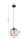 Suspension ronde abat-jour bois métal E27 sphère Ø24 cm
