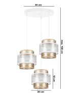 Blendarme Lampe à suspendre Abat-jour en tissu...