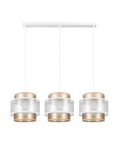 Suspension allong&eacute;e tissu m&eacute;tal E27 3-flmg...