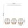 Suspension allongée tissu métal E27 3-flmg 75 cm