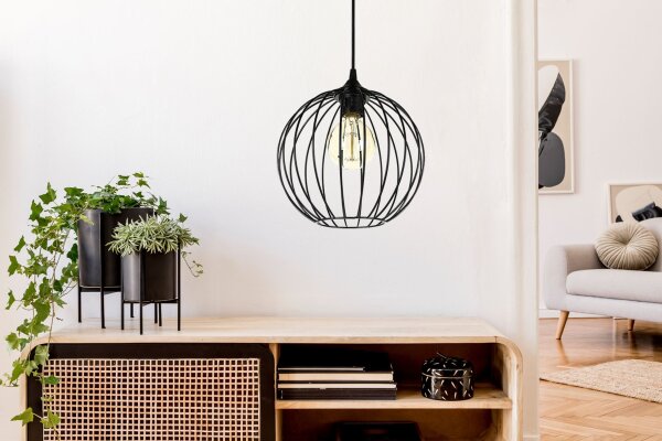 Suspension décorative fil boule métal E27 Ø23 cm