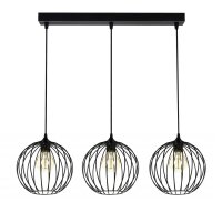 Lampe &agrave; suspendre E27 Noir M&eacute;tal 3 flammes...