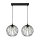 Suspension E27 noir métal 2 flammes L:60 cm