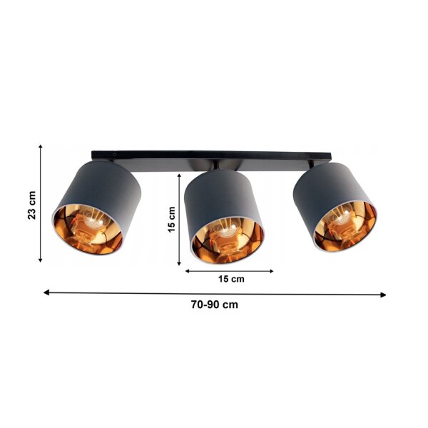 Spot de plafond éblouissant tissu E27 90 cm ajustable