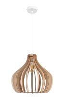 Suspension bois métal blanc E27 Ø40 cm...